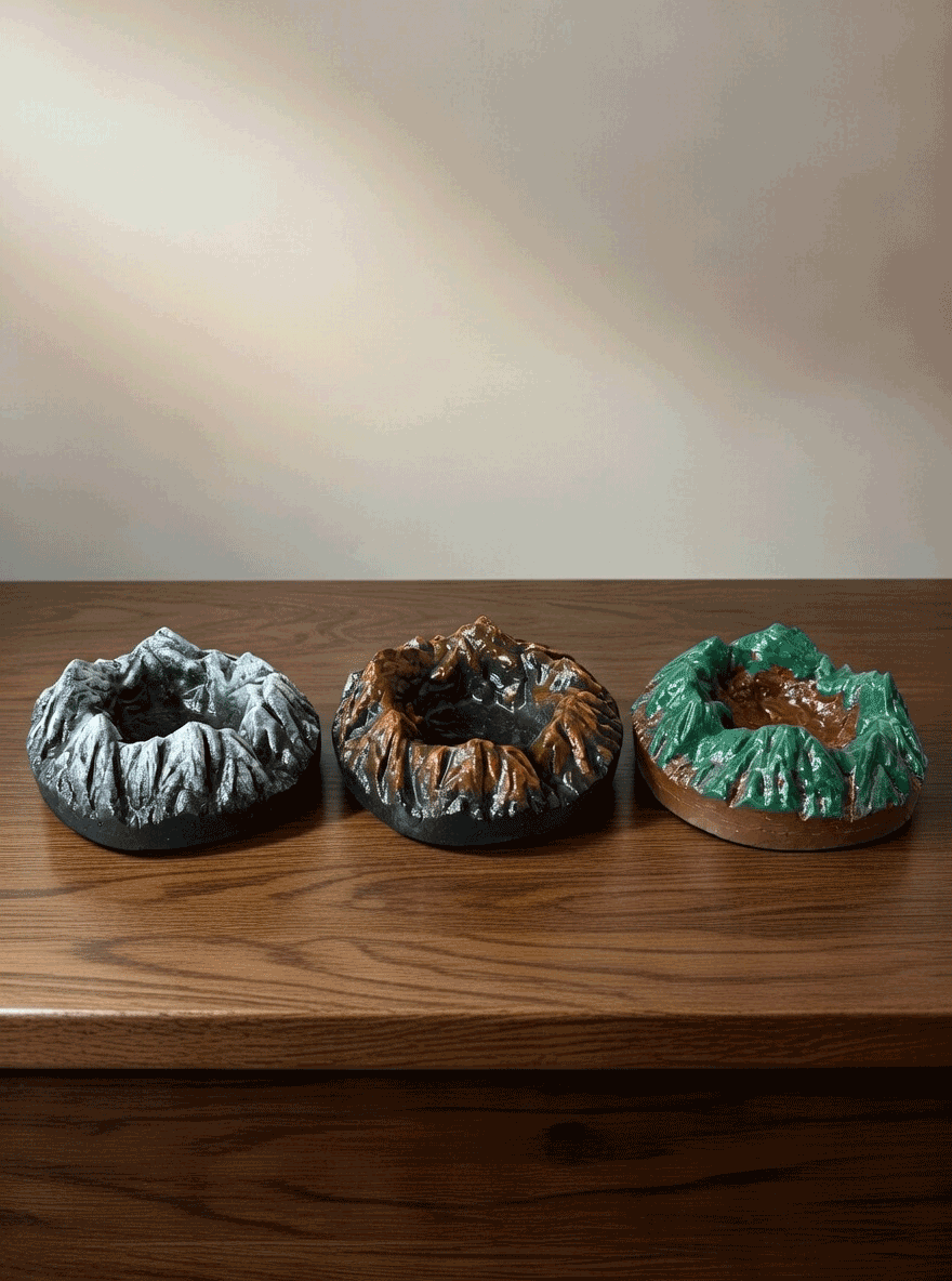 Nature Inspired Concrete Ashtrays