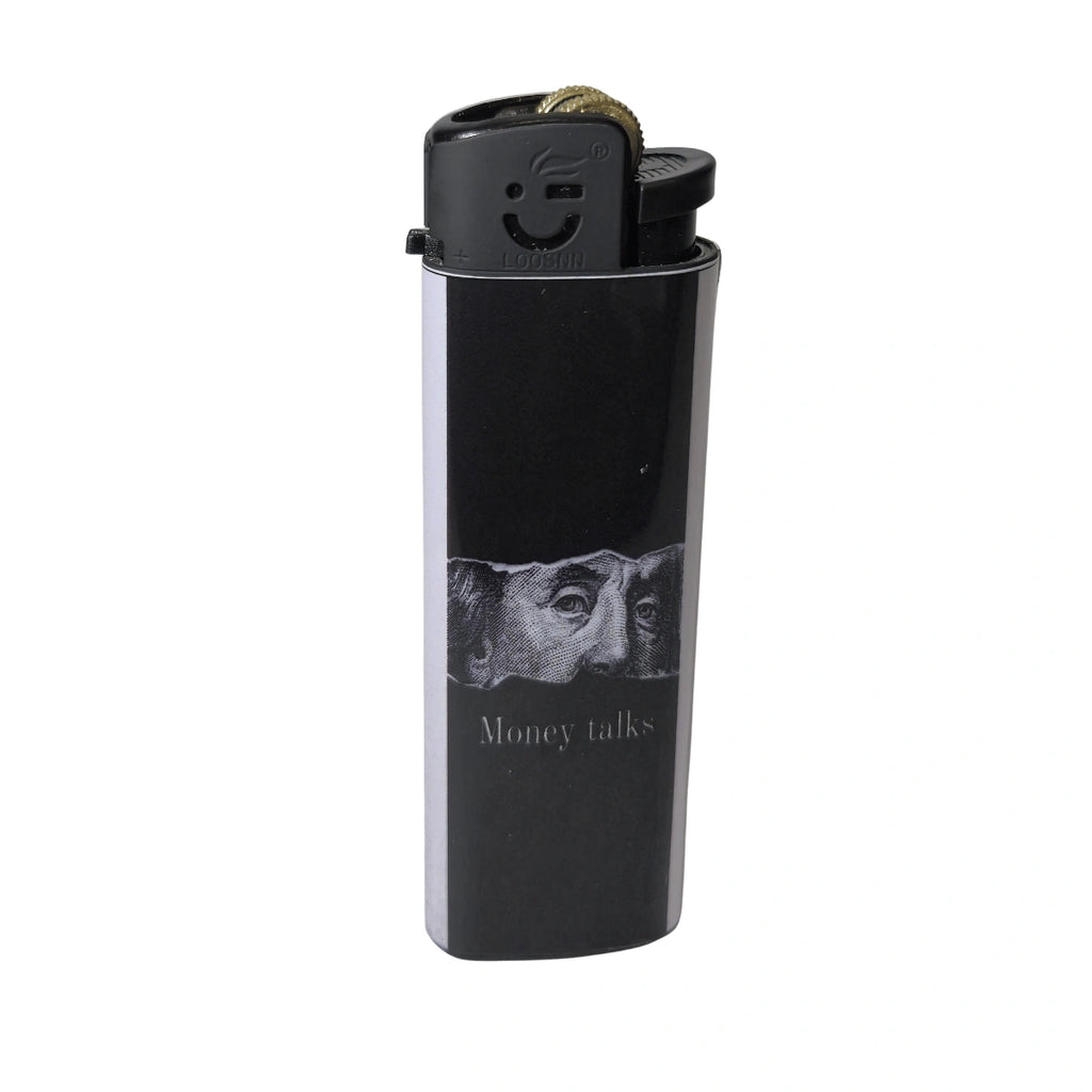 Money Talks Designer Lighter - Unique Refillable Flint Wheel Pocket Lighter