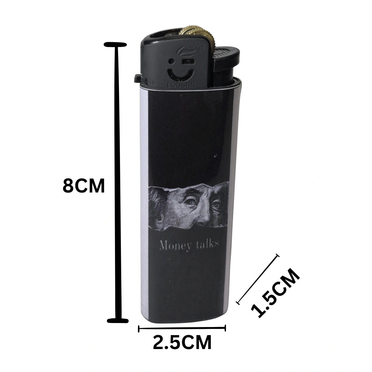 Money Talks Designer Lighter - Unique Refillable Flint Wheel Pocket Lighter