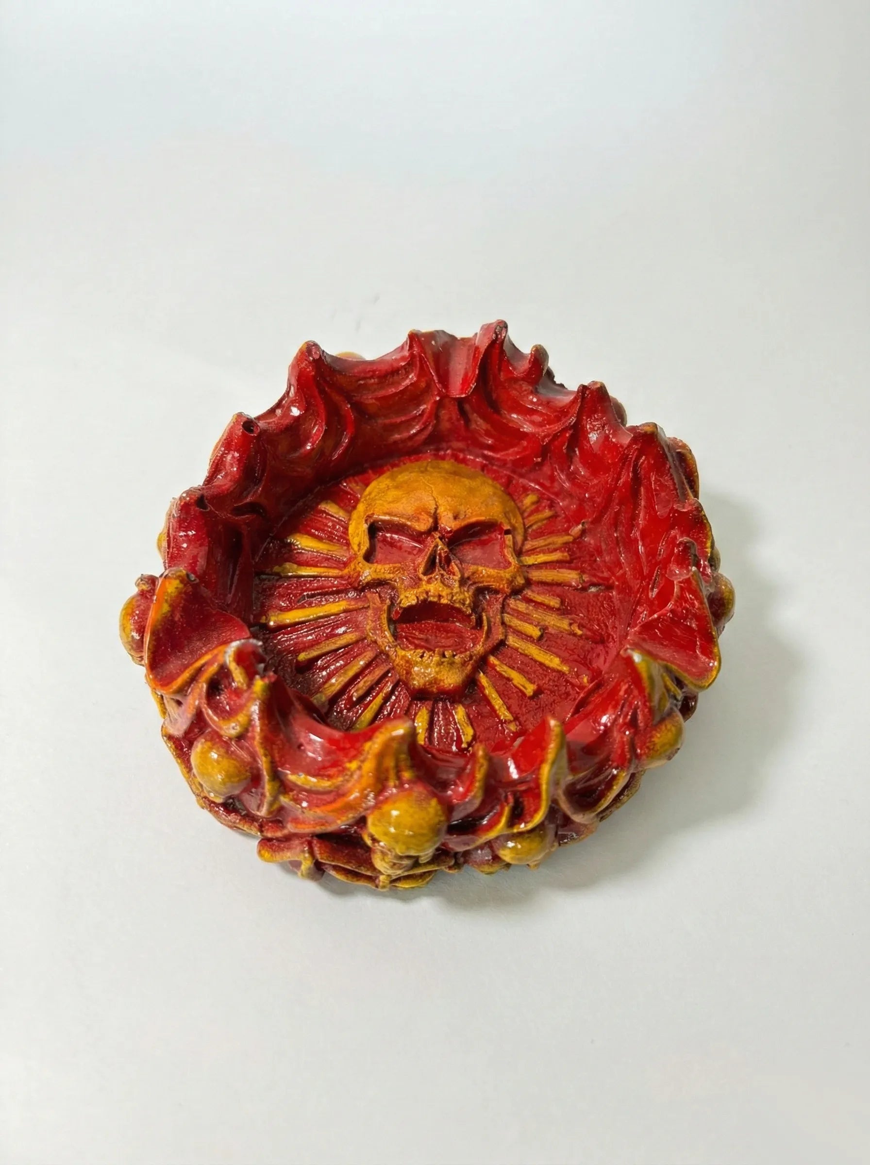 unique Blood Skull Ashtray on a white background
