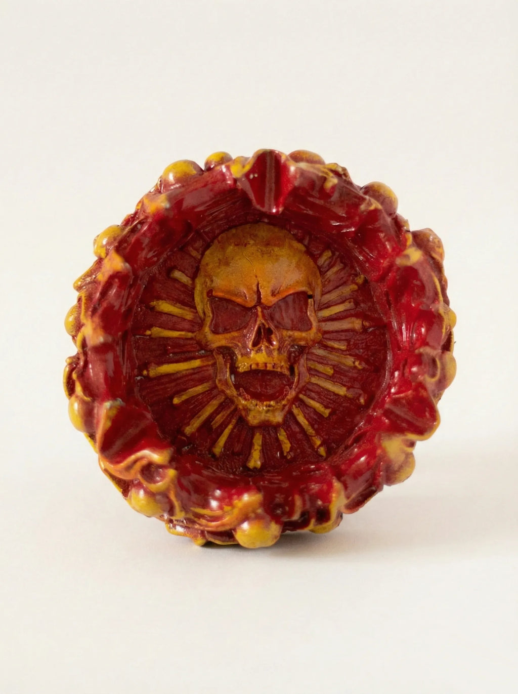 Blood Skull Ashtray with a skull design on a white background