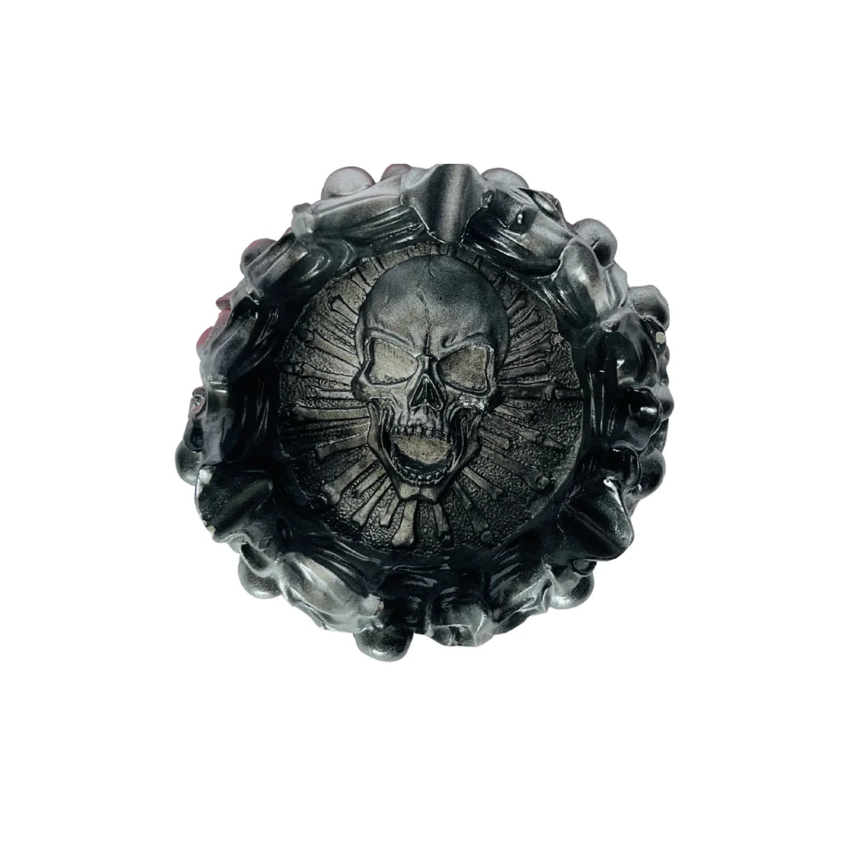Gunmetal Skull Ashtray front view