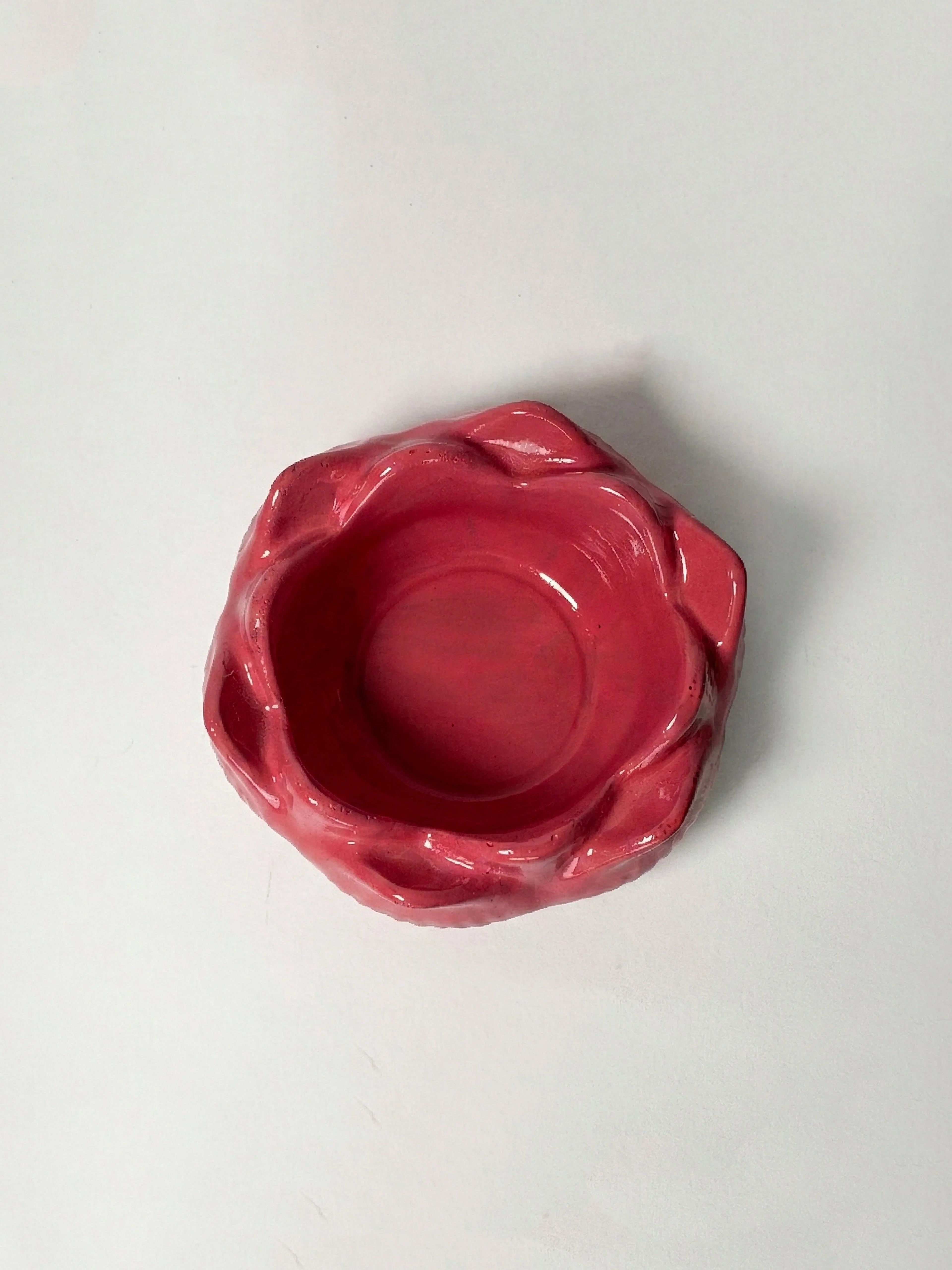 pink Kamla lotus Ashtray in a white background