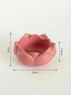 Kamla lotus concrete Ashtray with dimensions on a white background