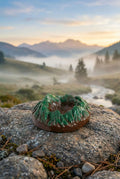 designer Sahyadri Ashtray with a scenic mountain landscape in the background