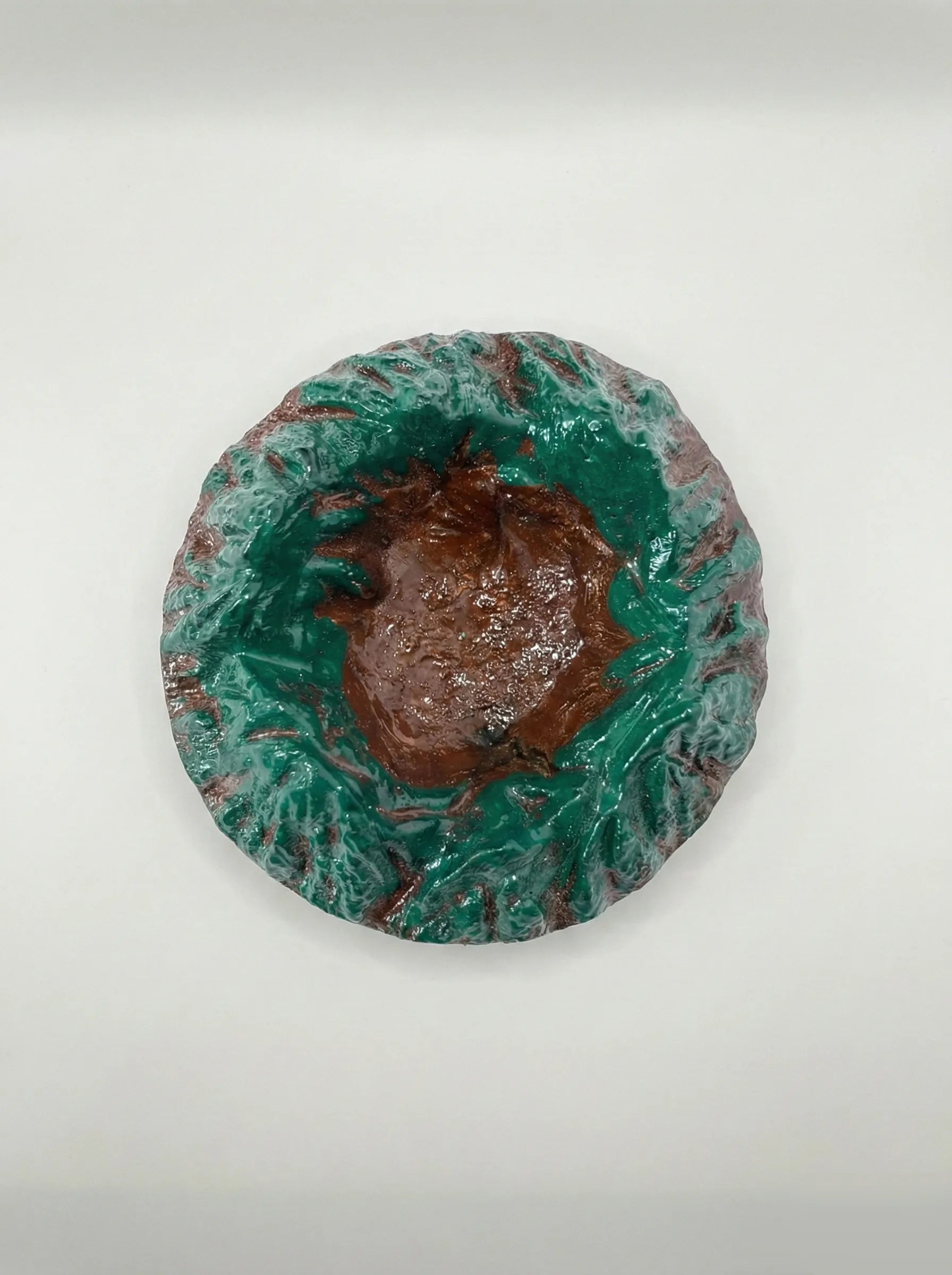 Sahyadri Ashtray with green and brown patterns on a white background