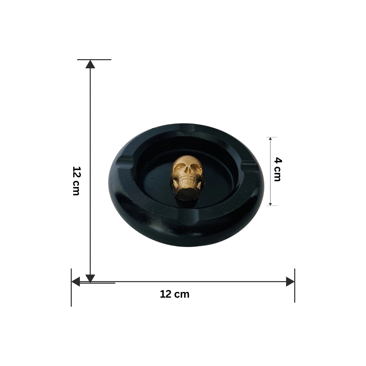 Treasure Skull funky Ashtray with measurement